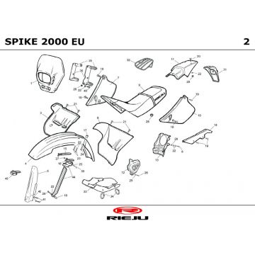 Kappen - Beplating Rieju Spike grijs 2003 2-takt