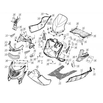 Kappen - Beplating voorzijde Kymco Grand Dink 250