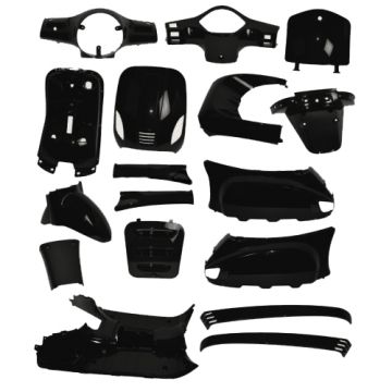 Kappenset  model China LX scooter/VX/VX50S/Riva/Napoli/Benson/Touring/Toscana/Lux/VXL/RL/Azzuro/Rimini/Delphi/GTS glanszwart 18-delig