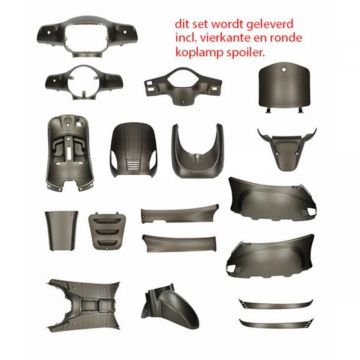 Kappenset  model China LX scooter/VX/VX50S/Riva/Napoli/Benson/Touring/Toscana/Lux/VXL/RL/Azzuro/Rimini/Delphi/GTS mat antraciet 18-delig