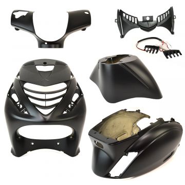 Kappenset model Sp + led lamp Piaggio Zip 2000 zwart mat