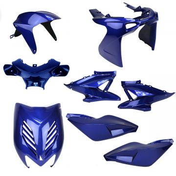 Kappenset Yamaha Aerox ←2012 (YQ50/L/2-takt)/MBK Nitro metallic blauw 8-delig
