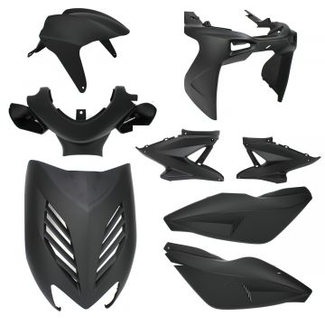 Kappenset Yamaha Aerox / MBK Nitro  &lt;-2012 mat zwart 8-delig