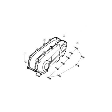 Carterdeksel Kymco Super9 50 2-takt AC nieuw model zilver - zwart