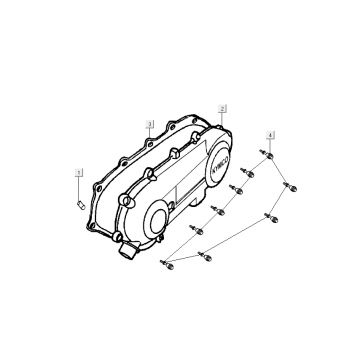 Carterdeksel Kymco Super9 50 2-takt AC oud model matzwart zilver