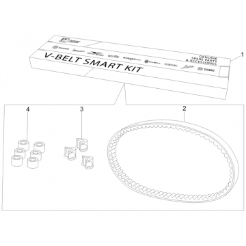 Kit v-snaar - Variateurrollen Vespa GTS 250 ie 2005-2016 (zonder ABS)