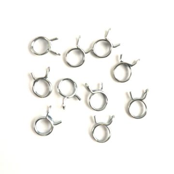 Knijpveerklem olieslang/luchtslang/benzineslang 9mm 10 stuks
