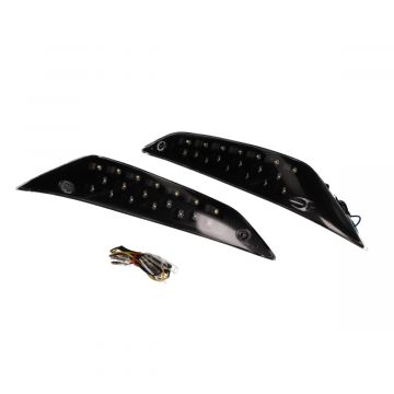 Knipperlicht led set  Piaggio Zip 2000-> DMP Audi Look zwart/ transparant voorzijde