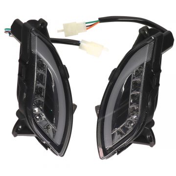 Knipperlicht led set weglopend voorzijde AGM VX / Berini Napoli / BTC Riva / Turbho RL-50 DMP Audi Look smoke + dagrijverlichting-5880ap
