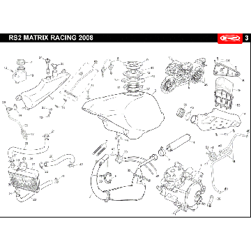 Radiateur - Koeling - Benzinetank- Uitlaat Rieju Rs2 racing zwart 2010 2-takt