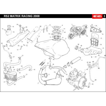 Radiateur - Koeling - Benzinetank- Uitlaat Rieju Rs2 wit 2007 2-takt