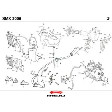 Radiateur - Koeling - Benzinetank- Uitlaat Rieju SMX p-up zwart 2008 2-takt