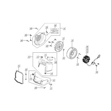 Ontsteking - Stator - Vliegwiel - Koelkappen Kymco New Dink 4-takt donkergrijs