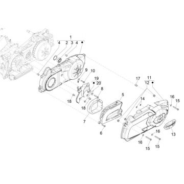 Carterdeksel Piaggio MP3 300 HPE / 300 HPE Sport ABS Euro 5 2020-2022