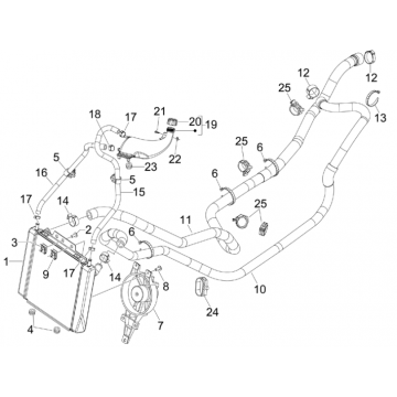 Radiateur - Koelslangen - Koelvloeistoftank Piaggio MP3 300 LT Sport 2009-2014