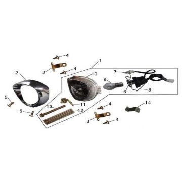 Koplamp China GT wit