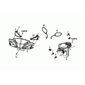 Stuurkappen - Stuurschakelaars - Spiegels Sym Orbit III Blue