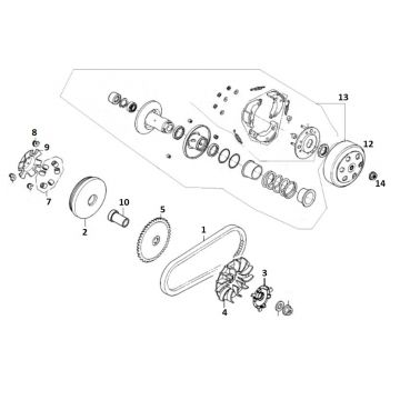 Koppeling- Variateur 10 GY6 Euro 4 2018→ l tm n