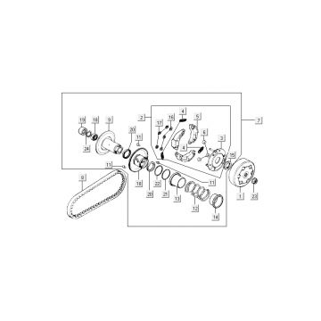 Koppeling - Variateur - V-snaar Kymco Grand Dink 2-takt antraciet
