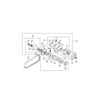 Koppeling - Variateur - V-snaar Kymco Super9 50 2-takt AC nieuw model zilver - zwart