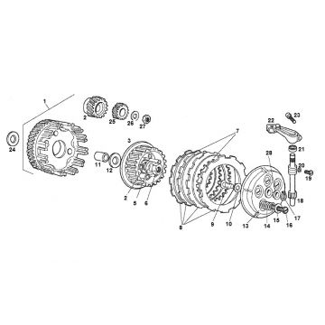 Koppeling - Koppelingsplaten Derbi Senda R oud model