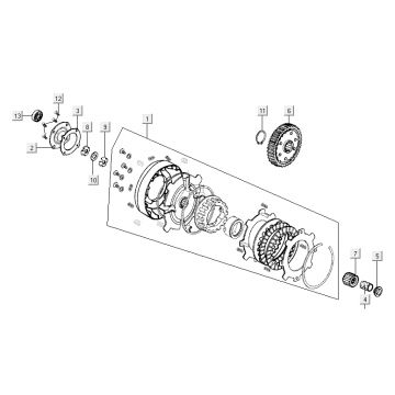 Koppeling Kymco Activ 50 4-takt zilver