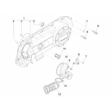 Carterdeksel Vespa Sprint 50 4-takt IGET 3V Euro 4