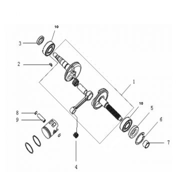 Krukas - Zuiger Generic Roc 50 2-takt 2010 zilver