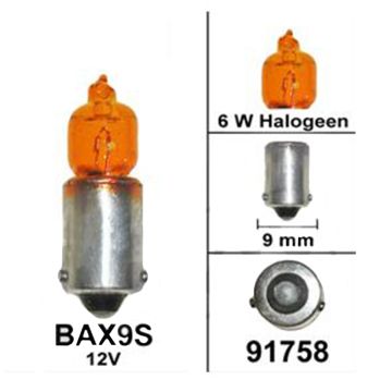 Lamp H6W BAX9s 12V 6W oranje