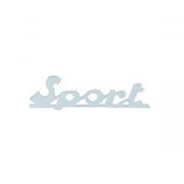 Sticker/logo woord voorfront/scherm  Vespa ( Sport )aluminium - universeel
