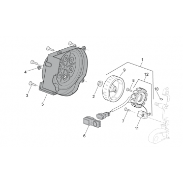Ontsteking - Stator - Vliegwiel Aprilia SR 50 LC (injectie en carburateur) 2004-2009