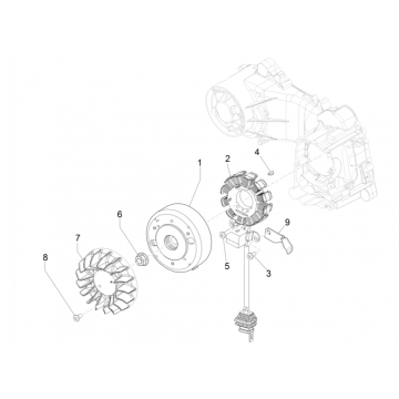 Ontsteking - Stator - Vliegwiel Piaggio Liberty 50 4-takt AC IGET 3V Euro 5
