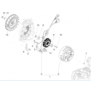 Ontsteking - Stator - Vliegwiel Vespa Sprint 125 3V IE ABS