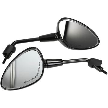Mezoly spiegelset voor Vespa Sprint glans zwart (kort model)