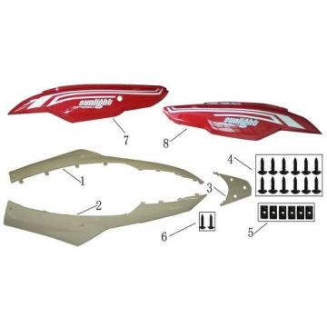 Motorschermen - Zijskirts China Fly zwart