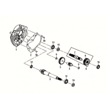 Mission case - drive shaft Sym Fiddle III 50 E3