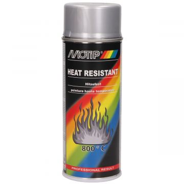 Spuitbus hittebestendig zilver 400ml Motip