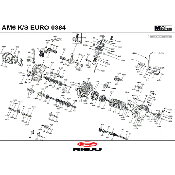 Motorblok in delen Rieju Rs2 racing zwart 2010 2-takt