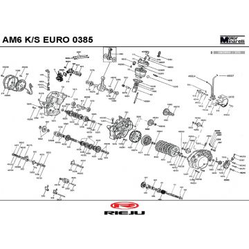 Motorblok in delen Rieju SMX p-up zwart 2008 2-takt