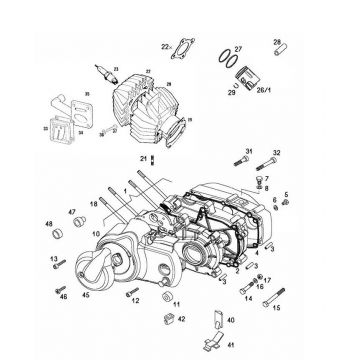 Carter - Cilinder - Zuiger - Cilinderkop - Bougie Tomos Quadro  Ex 25-45 2007 2-takt