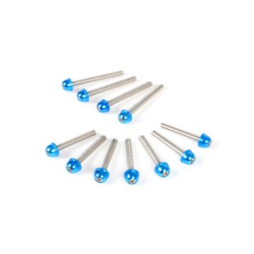 Carterdeksel schroeven/boutenset BGM Style Peugeot (verticaal) Blauw Speedfight1 50cc AC,Speedfight2 50cc AC,TKR50,Trekker50,Vivacity50,Elyseo50,Squab50,SV50,Zenith50,Buxy50,Elystar50,Looxor50,Speedake