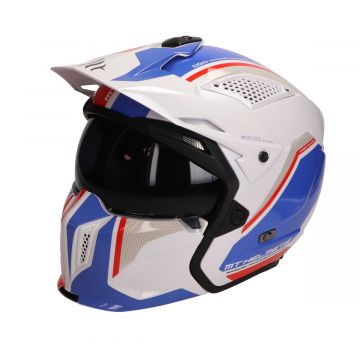 helm MT Streetfighter SV Twin wit / blauw / rood