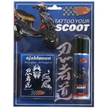 Spuitbus (Tattoo your scooter) sturdy hoogglans wit 50ml Motip
