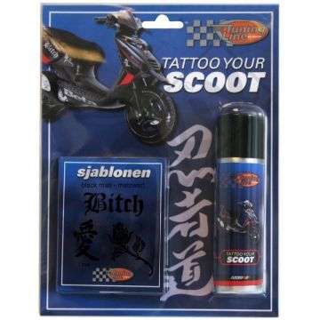 Spuitbus (Tattoo your scooter) naughty zwart 50ml Motip