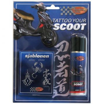 Spuitbus (Tattoo your scooter) tribe zilver 50ml Motip