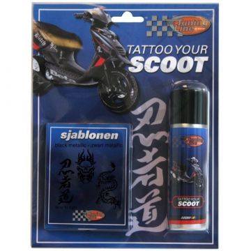 Spuitbus (Tattoo your scooter) sturdy metallic zwart 50ml Motip
