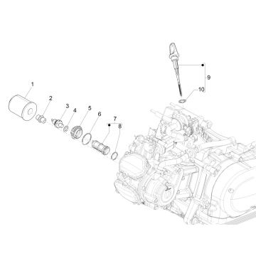Oliefilter Piaggio Medley 125 IE ABS Euro 4 2016-2019