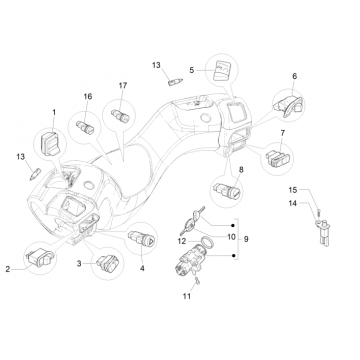 Schakelaars - Drukknoppen Piaggio MP3 300 LT Sport 2009-2014