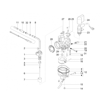 Carburateur onderdelen Piaggio Zip 50 SP 2-takt LC 2006-2013