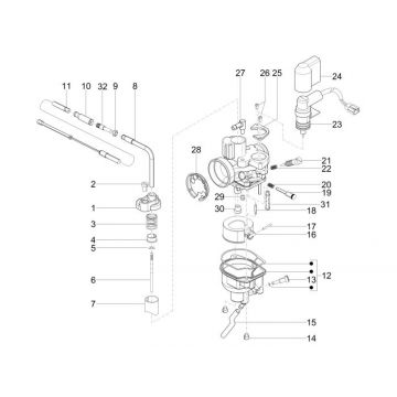 Carburateur onderdelen Vespa LX 50 2-takt AC